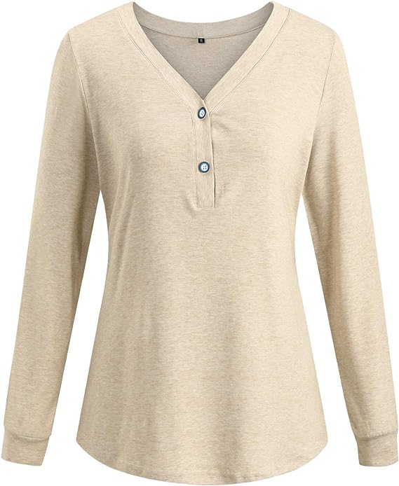 Mystry Zone Women's V Neck Long Sleeve T-Shirts