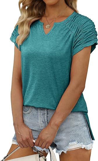 MODARANI Womens Summer V Neck T Shirts