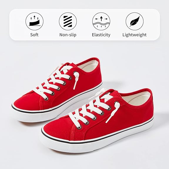 Leisfit Women Canvas Sneaker Slip On Non Slip Shoes
