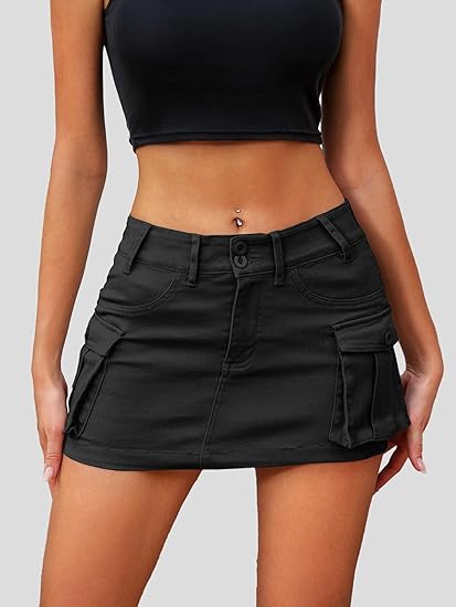 MODARANI High Stretchy Cargo Skirt for Women