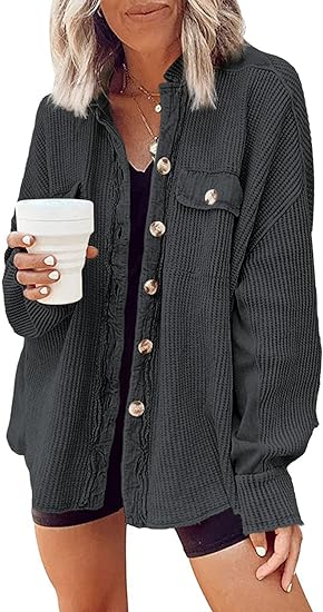 CHICZONE Womens Waffle Knit Jacket