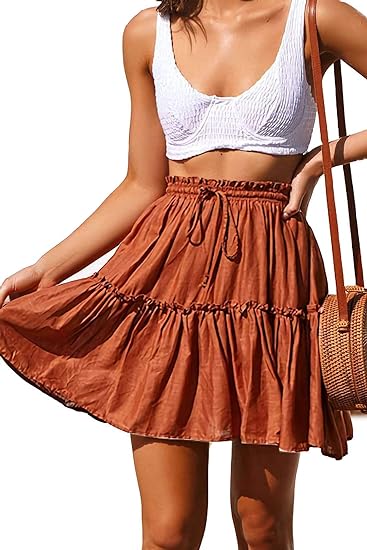 CHICZONE Women's Summer Cute High Waist Ruffle Skirt
