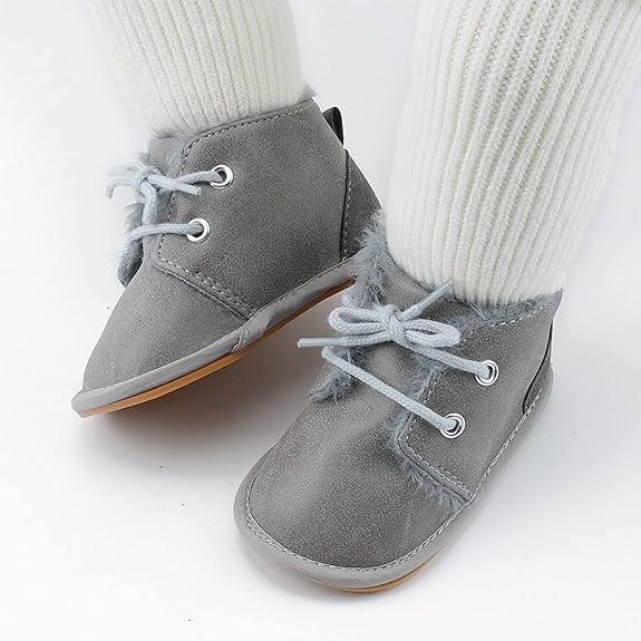 Barerun Baby Boys Girls Booties Fleece Anti-Slip