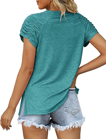 MODARANI Womens Summer V Neck T Shirts