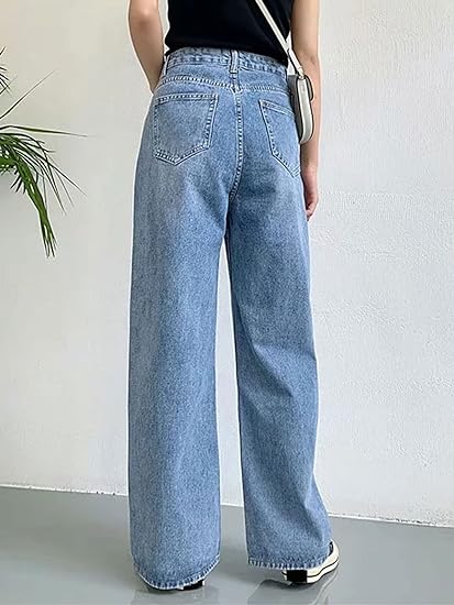 BETTE BOUTIK Women High Waist Wide Leg Jeans