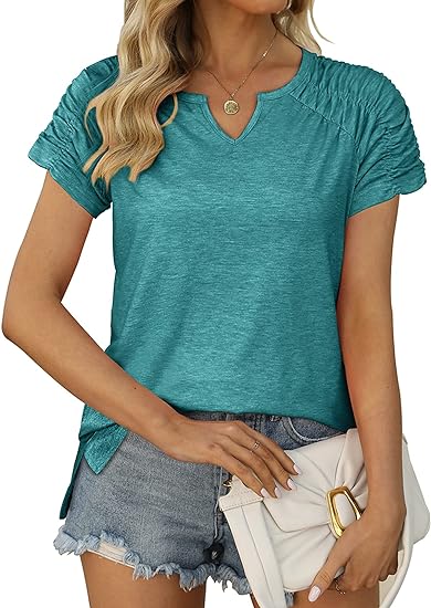 MODARANI Womens Summer V Neck T Shirts