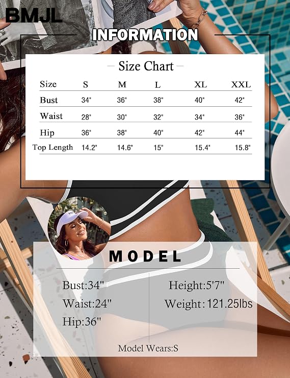 onlypuff Womens High Waisted Swimwear