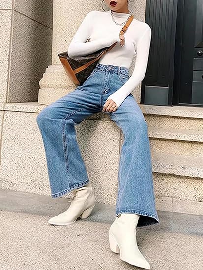 BETTE BOUTIK Women High Waist Wide Leg Jeans