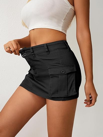 MODARANI High Stretchy Cargo Skirt for Women