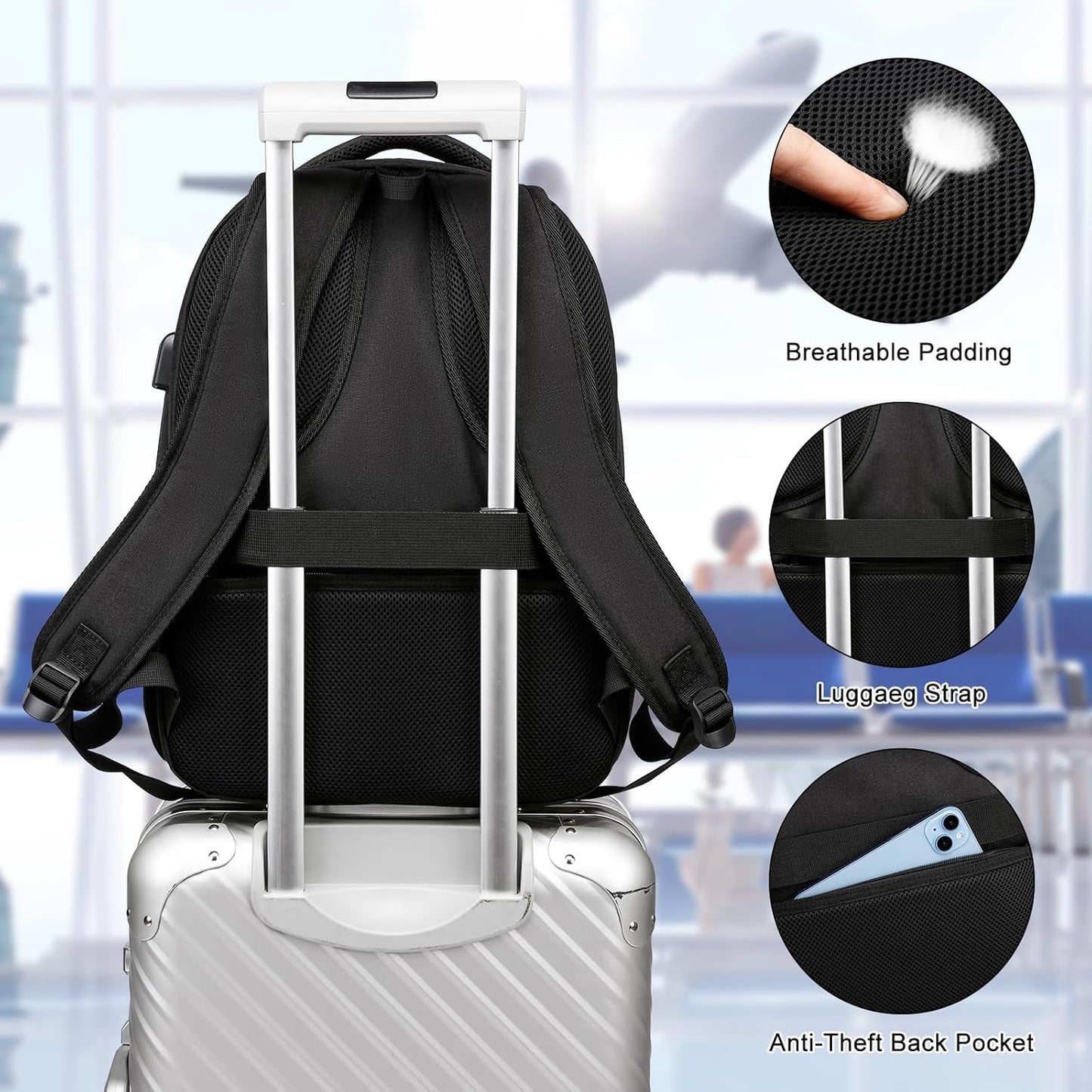 MINGALONDON Backpack for Men and Women 15.6 Inch