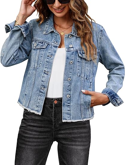 KISSMODA Denim Jacket for Women
