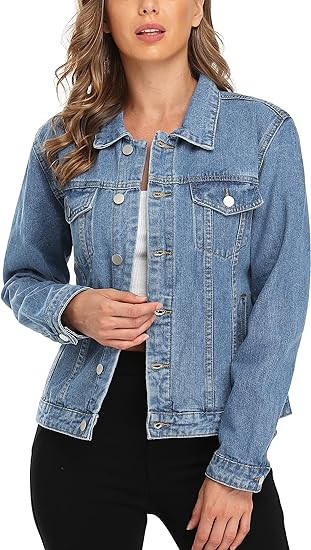 BETTE BOUTIK Women's Denim Jackets Button Up