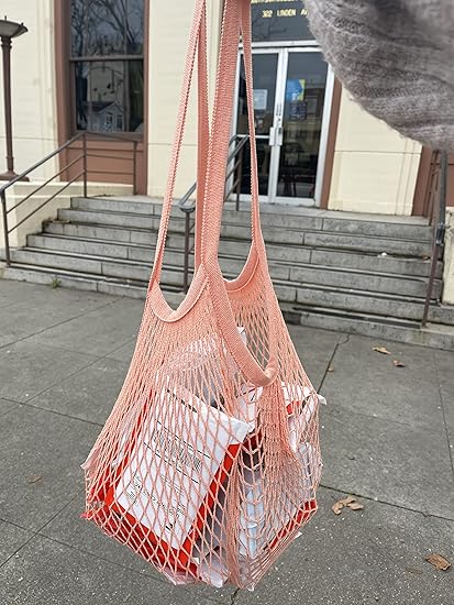 MODARANI Mesh Net Bag with Long Shoulder Handle Bag