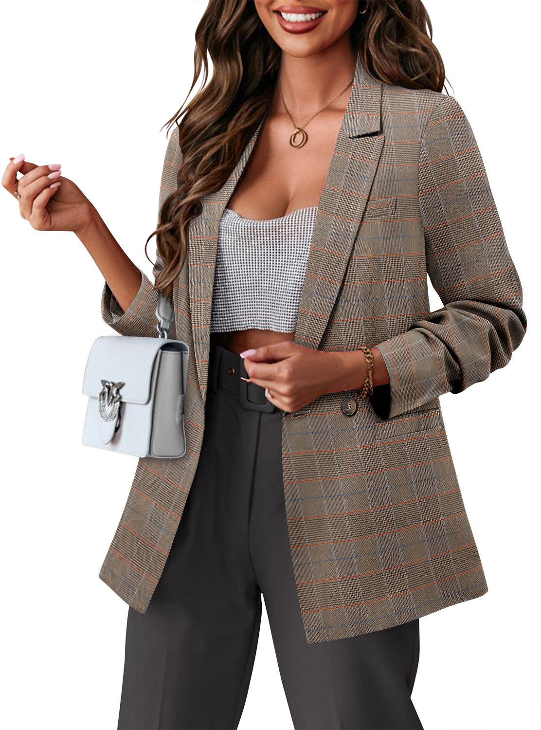 CRAZY GRID Women Business Casual Blazer Jacket