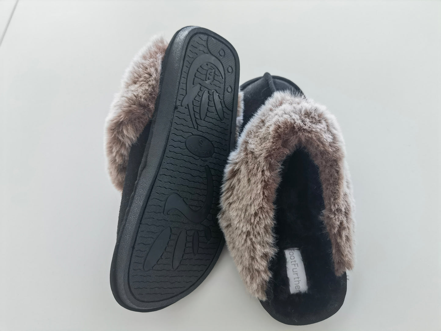 FootFurther Women's Patient Slippers Slip on Fuzzy House Slippers