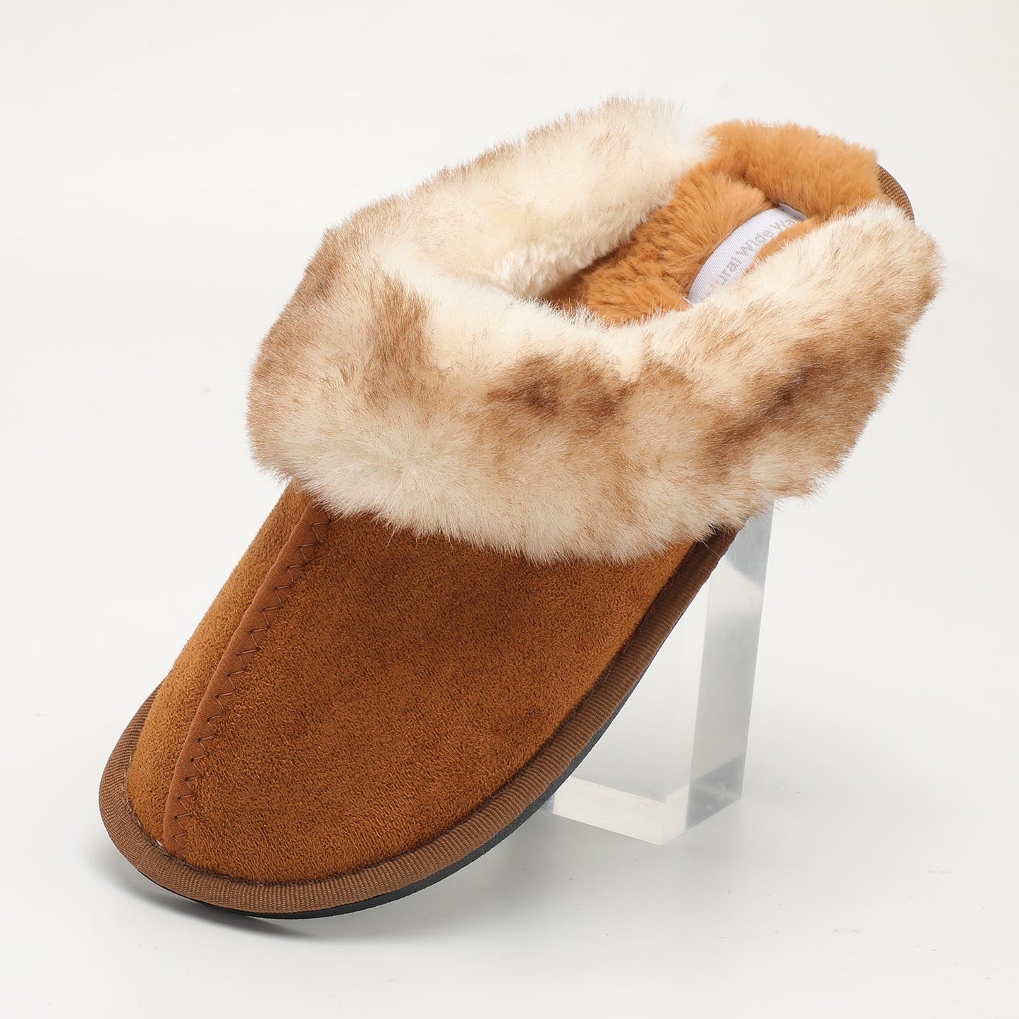 Natural Wide Walk Winter Fuzzy House Slippers