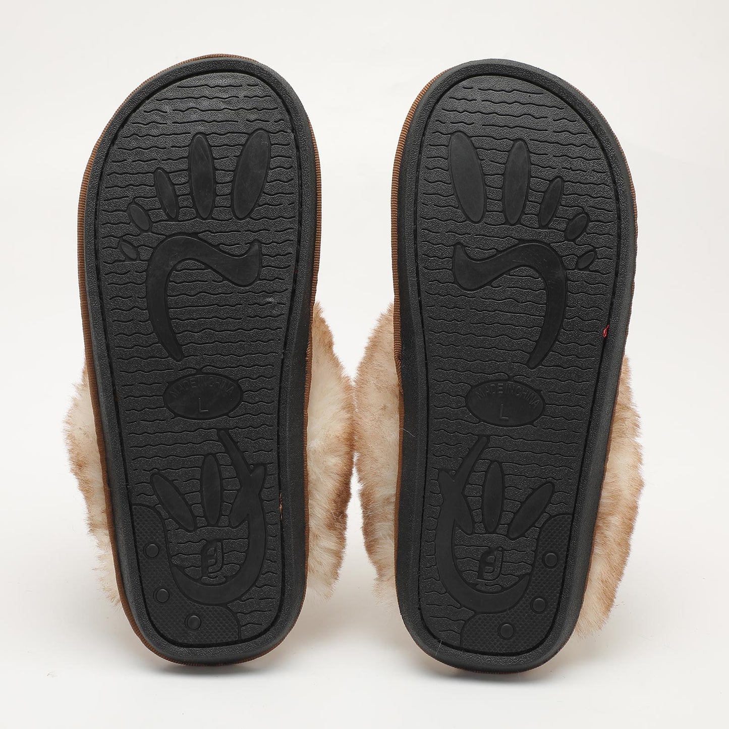 Natural Wide Walk Winter Fuzzy House Slippers