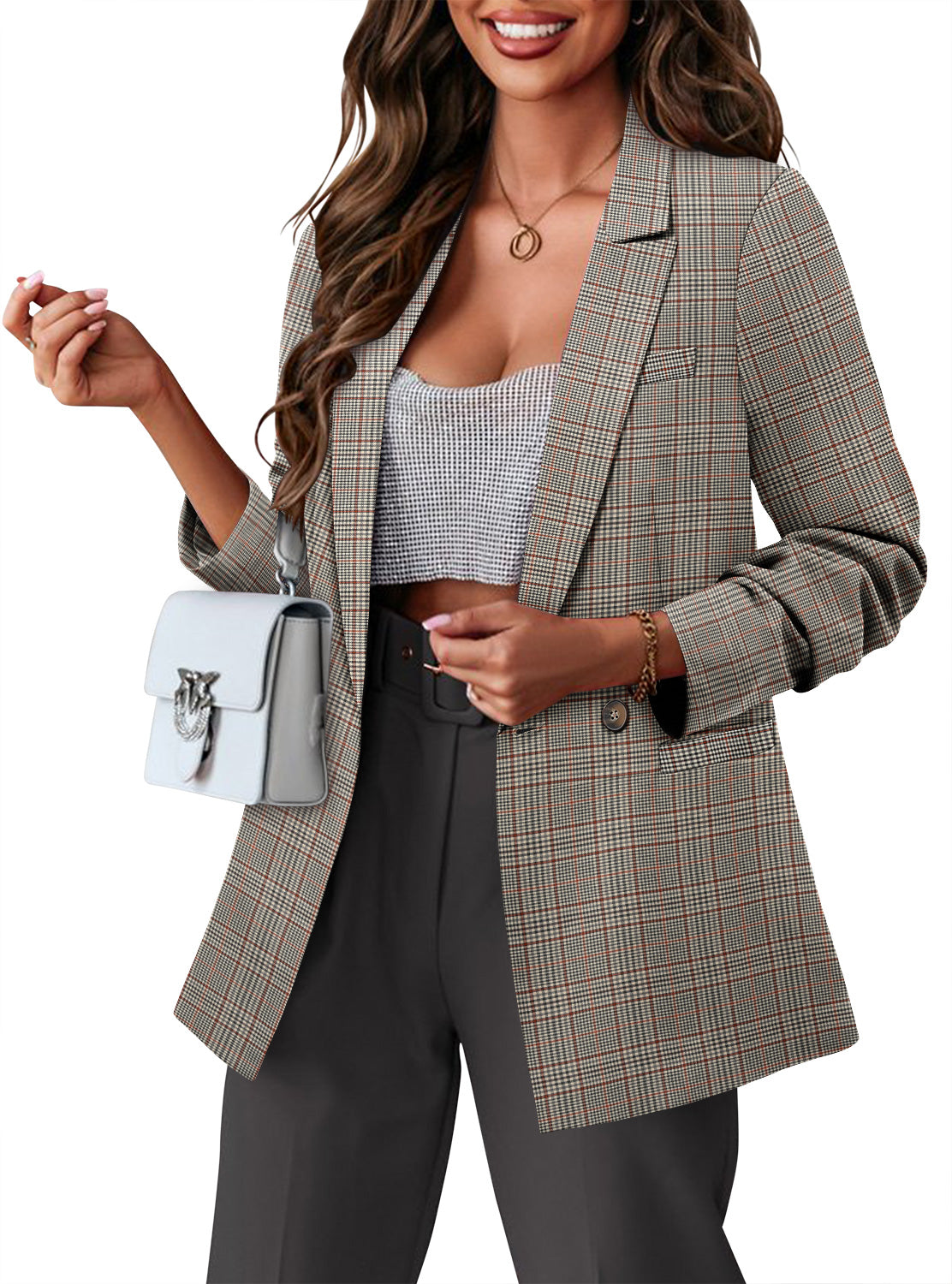 CRAZY GRID Women Business Casual Blazer Jacket