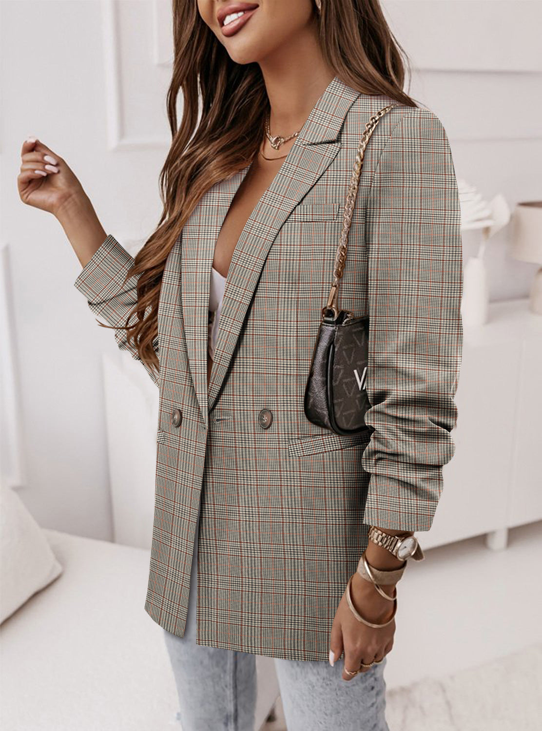 CRAZY GRID Women Business Casual Blazer Jacket