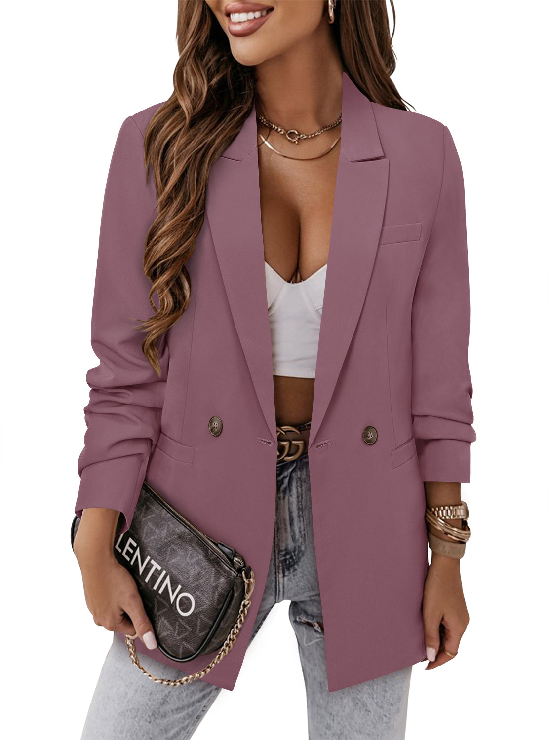 CRAZY GRID Women Business Casual Blazer Jacket