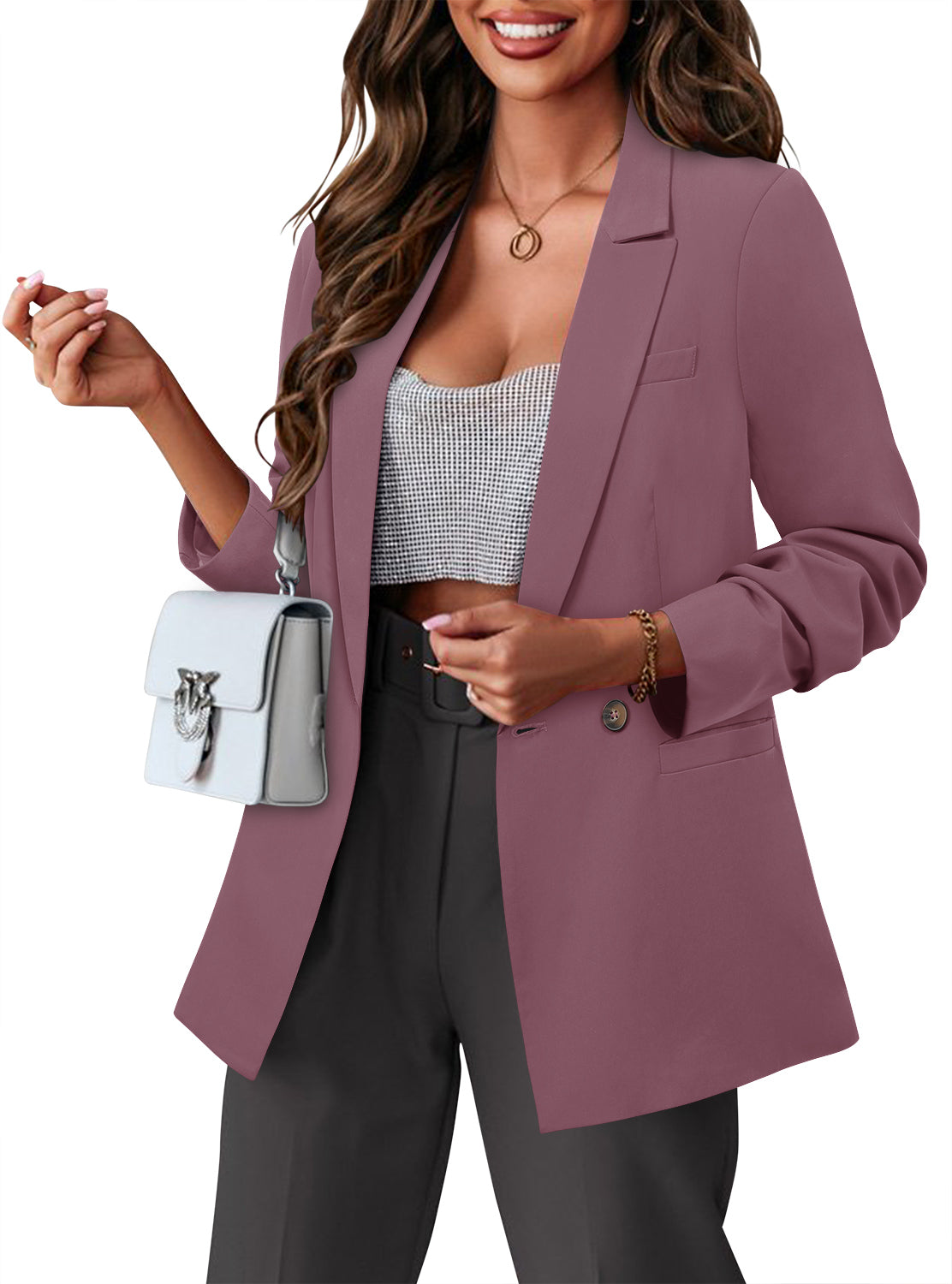 CRAZY GRID Women Business Casual Blazer Jacket