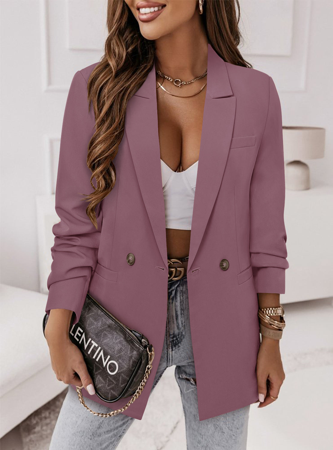CRAZY GRID Women Business Casual Blazer Jacket