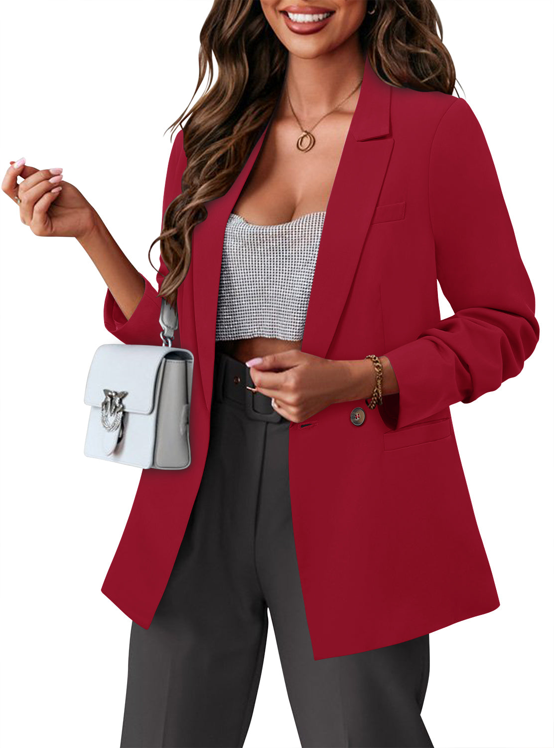 CRAZY GRID Women Business Casual Blazer Jacket
