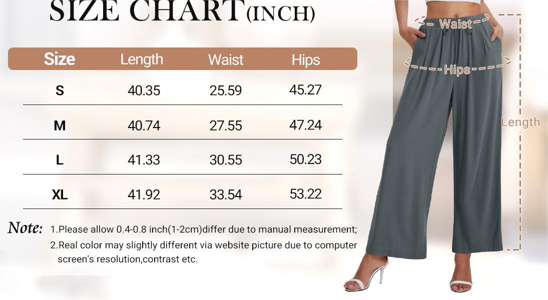 MODARANI Womens Linen Palazzo Pants