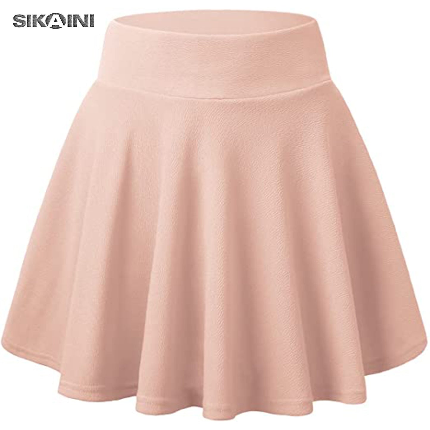 SIKAINI Women's Casual Stretchy Flared Pleated Mini Skater Skirt with Shorts