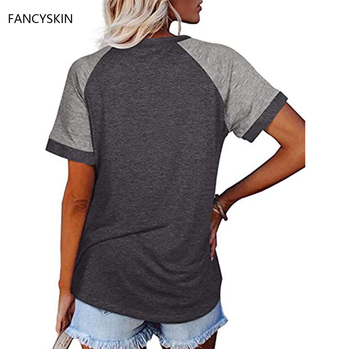 FANCYSKIN Women's Short Raglan Sleeve T-Shirts