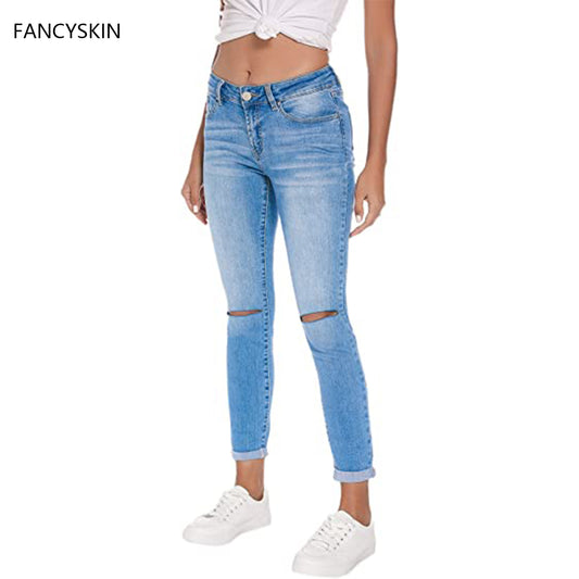 FANCYSKIN Women's Ripped Boyfriend Jeans