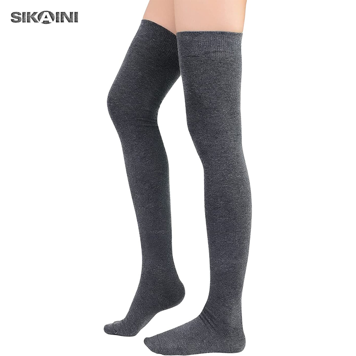 SIKAINI Women’s Athletic Socks Sports Multi-Sport Running Striped Knee High Socks