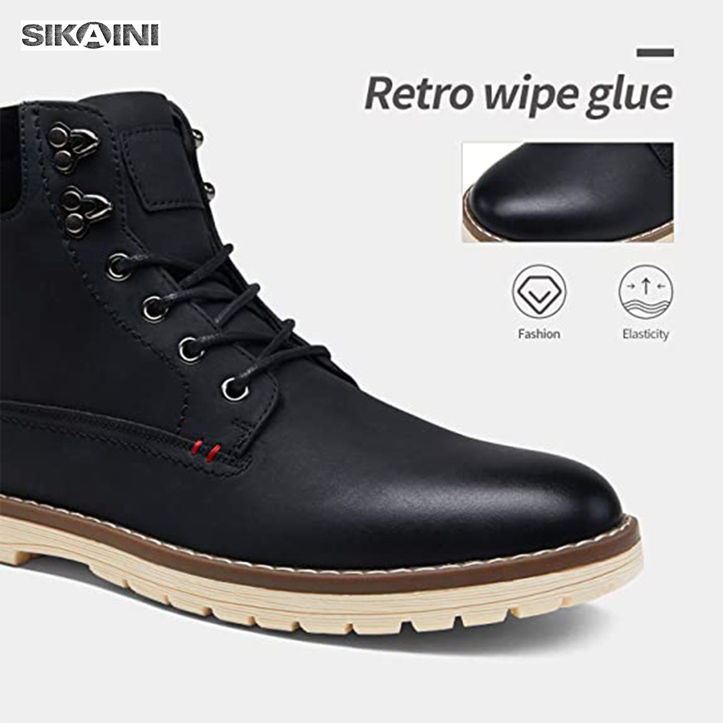 SIKAINI Men's Chukka Boots Motorcycle Casual Hiking Boot for Men