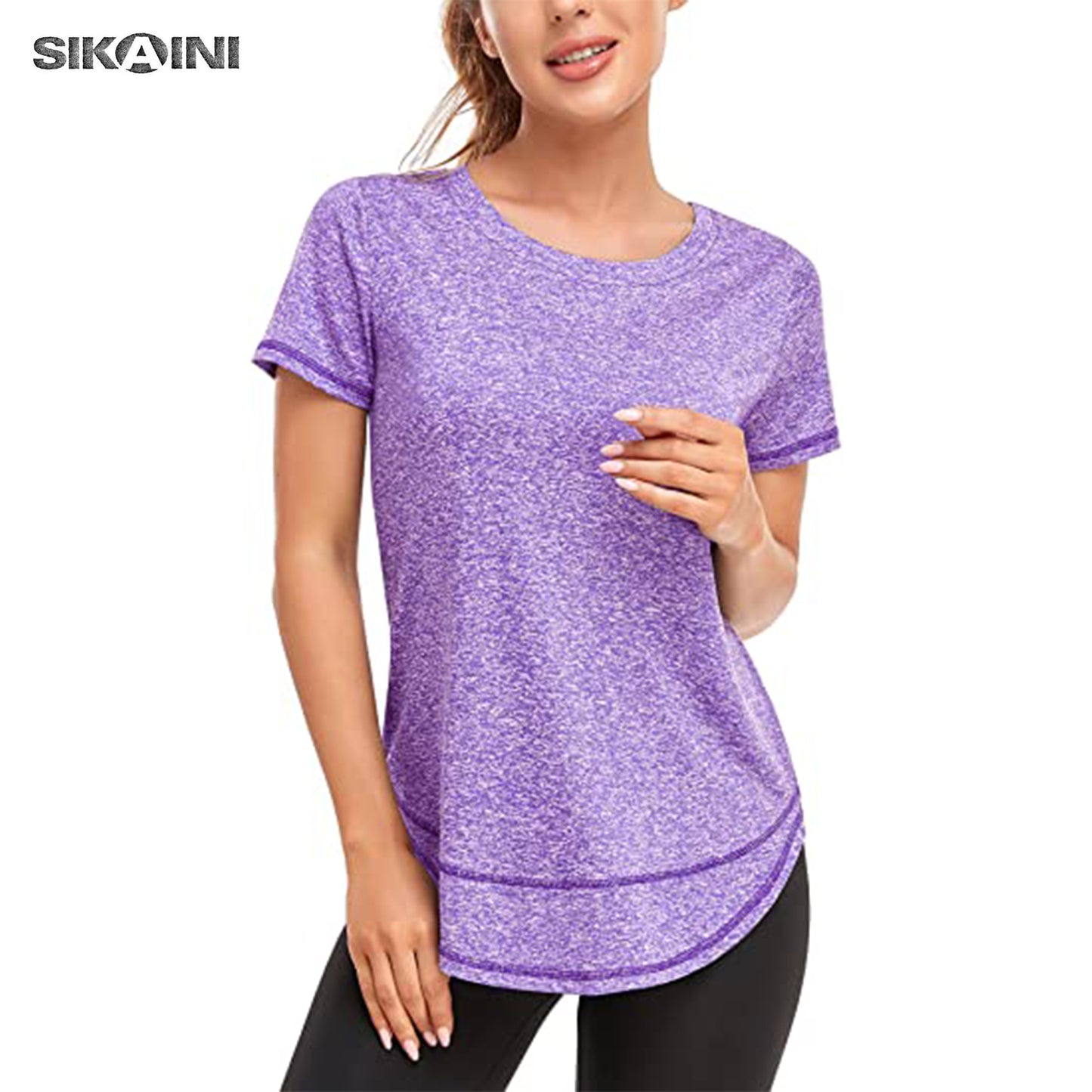 SIKAINI Women's Short Sleeve Workout Shirts