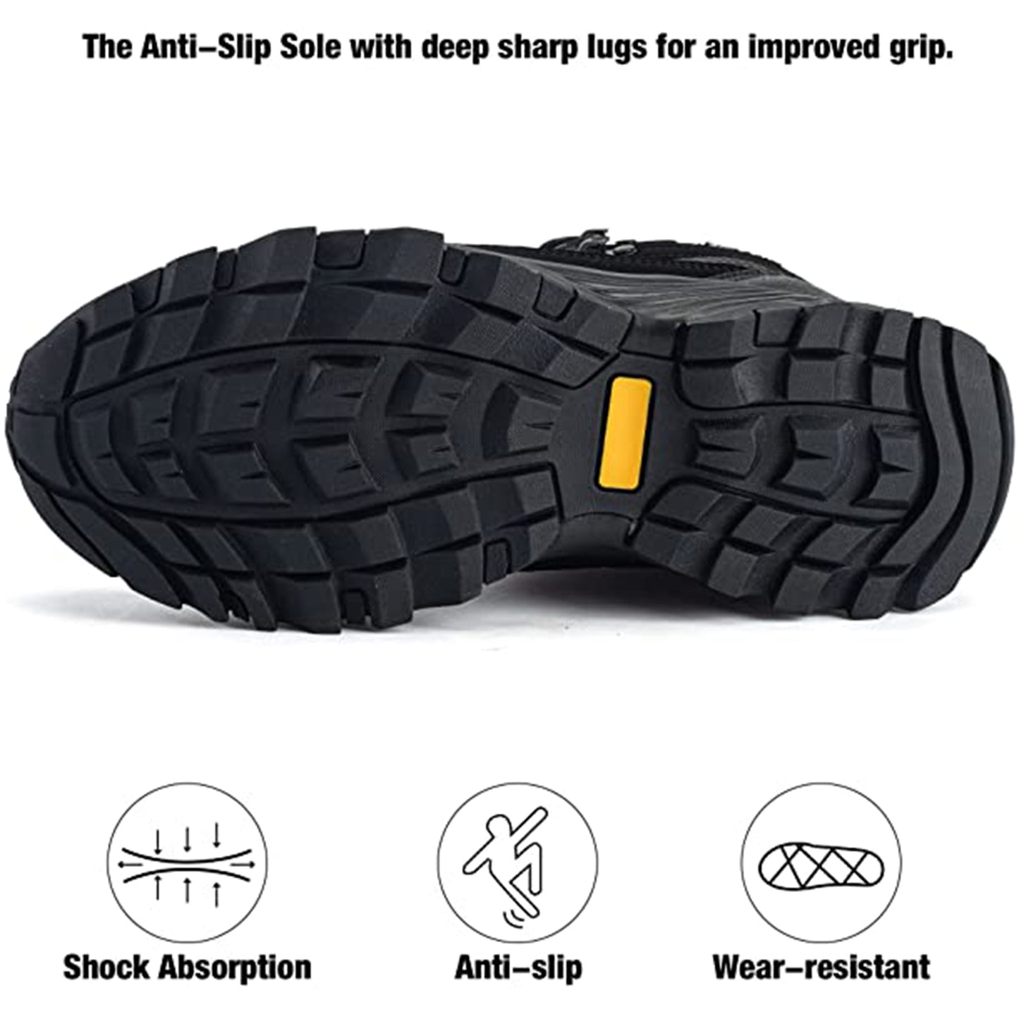 KAUACH Hiking Boots for Men Waterproof Lightweight Non-Slip Mid-Rise Outdoor Work Trekking Mountaineering Ankle Shoes